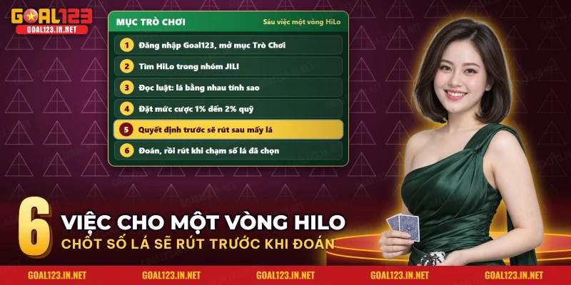 Trình tự chơi HiLo của JILI từ mục Trò Chơi đến lần rút đầu tiên
