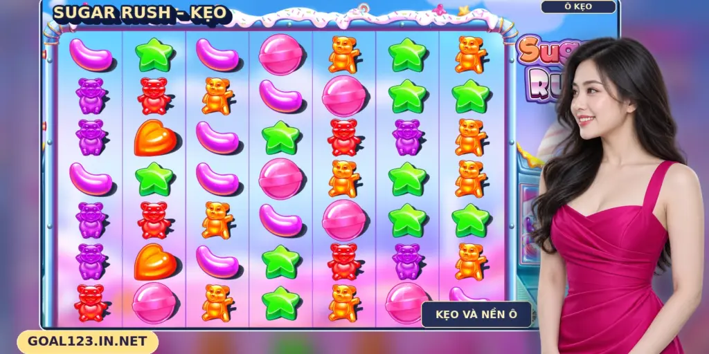 Tổng quan Sugar Rush GOAL123 với biểu tượng kẹo