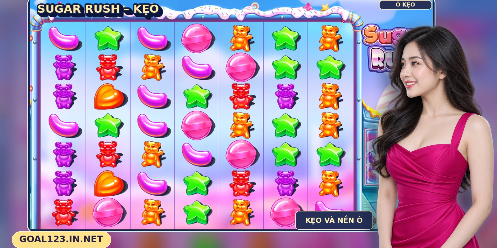 Tổng quan Sugar Rush GOAL123 với biểu tượng kẹo